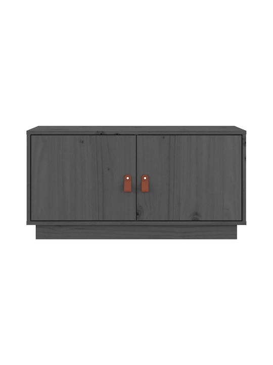 vidaXL TV-Ständer aus Massivholz Grau M80xT34xH40cm
