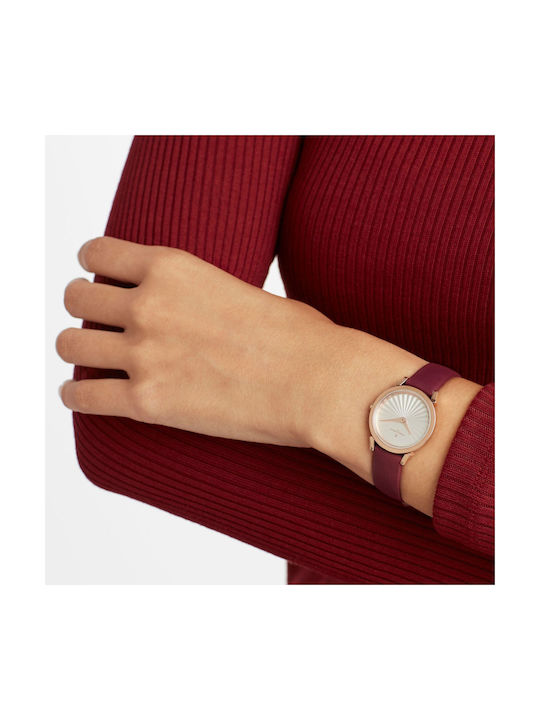 Pierre Cardin Pigalle Watch with Burgundy Leather Strap