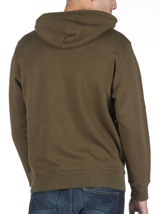 Franklin & Marshall Herren Sweatshirt mit Kapuze und Taschen Khaki