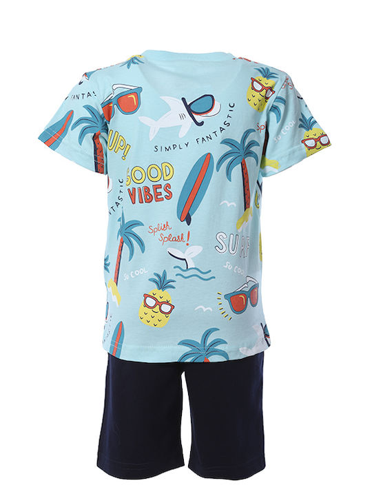 Matoufrance Kinder Set mit Shorts Sommer 2Stück Türkis