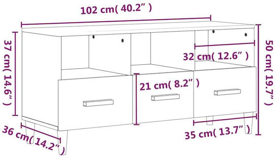 Stand TV Gri Sonoma L102xA36xÎ50cm