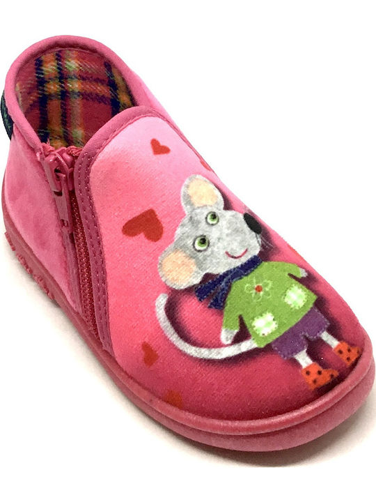 Kinderhausschuhe Stiefel Fuchsie