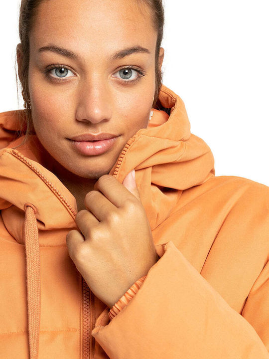 Mad for You Μακρύ Γυναικείο Puffer Μπουφάν για Χειμώνα Desert Clay