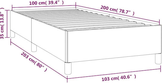 Υπόστρωμα Pat Single Tapitat cu Material Gri Deschis pentru Saltea 100x200cm