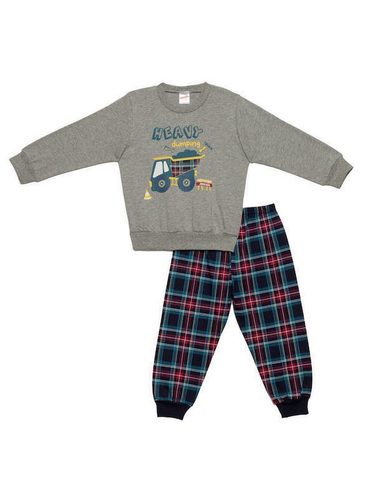 Minerva Set Top & Bottom Kids Winter Cotton Pyjamas Gray