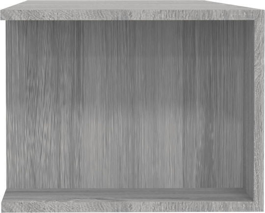 TV Stand from Wood and Glass with LED Lighting Grey Sonoma M135xD39xH30cm