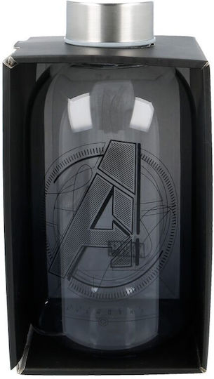 Stor Marvel Avengers Flasche Wasser Glas mit Schraubverschluss Transparent 620ml