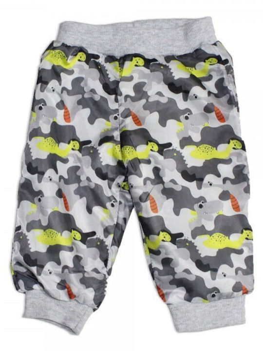 Baby sweatpants colorful grey dinosaurs for boys (3-18 months)