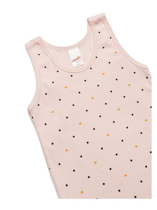 Minerva Pois Hearts Kids' Undershirt Tank Top Pink