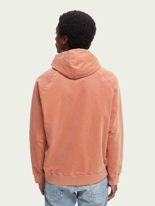 Scotch & Soda Men's Sweatshirt with Hood and Pockets Orange