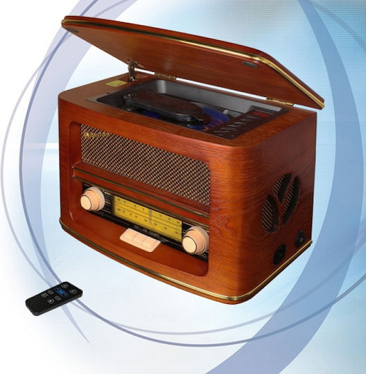 Roadstar Ηχοσύστημα 2.0 HRA-1500UEMP 1-32-1505 40W με CD Player και WiFi Wood