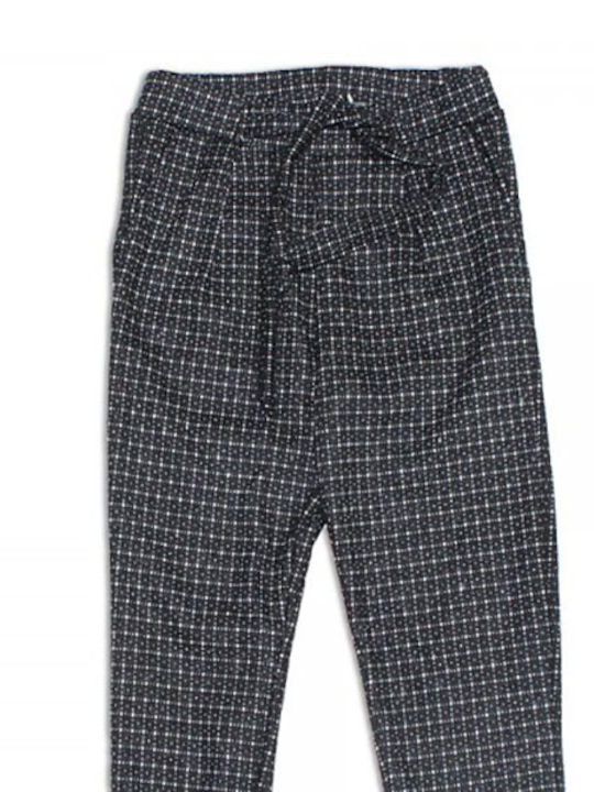 Children's trousers black plaid for girls (10-14 years old)