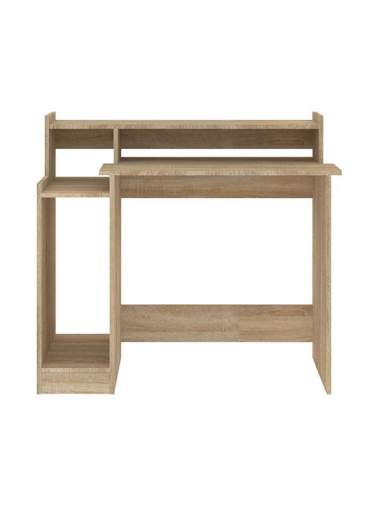 Computer Office Wooden Sonoma Oak with LED & USB ports 97x45x90cm