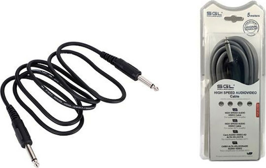 SGL Kabel 6,3mm Stecker - 6,3mm Stecker 5m Schwarz (197247)