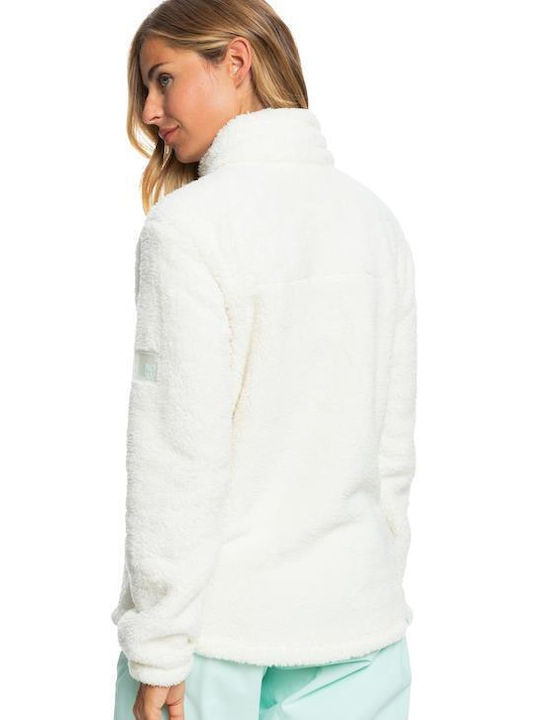 Roxy Alabama Γυναικεία Ζακέτα με Φερμουάρ σε Λευκό Χρώμα