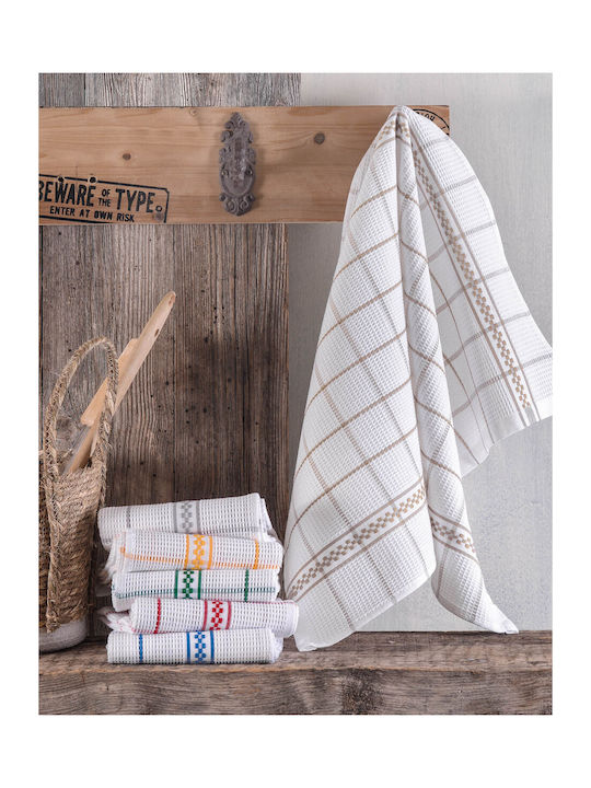 Rythmos Sugar Towel from 100% Cotton in White Color 40x60cm