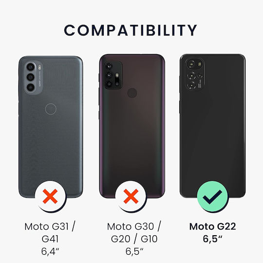 KWmobile Matte Back Cover Silicon cu Curea Negru (Motorola Moto G22)