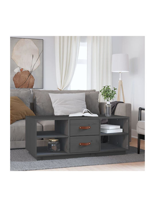 Rectangular Solid Wood Coffee Table Gray L100xW50xH41cm