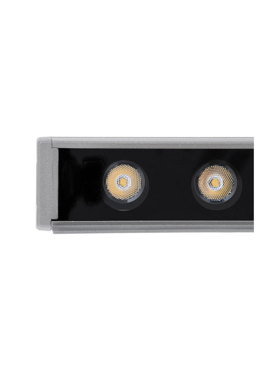 GloboStar Faia Outdoor Floor Lamp LED Wall Washer 24W with Warm White Light IP65 Silver