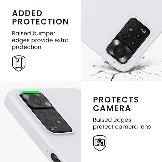 KWmobile Rubberized Umschlag Rückseite Silikon Weiß (Redmi Note 11 Pro)