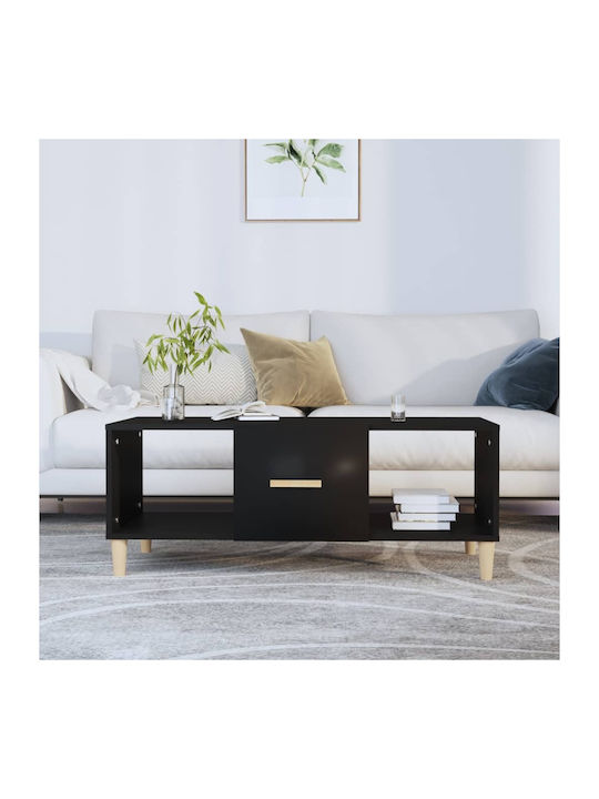 Rectangular Wooden Coffee Table Black L102xW50xH40cm