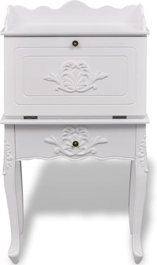 Floor-standing Bedroom Makeup Dressing Table Wooden White 60x36.4x111cm