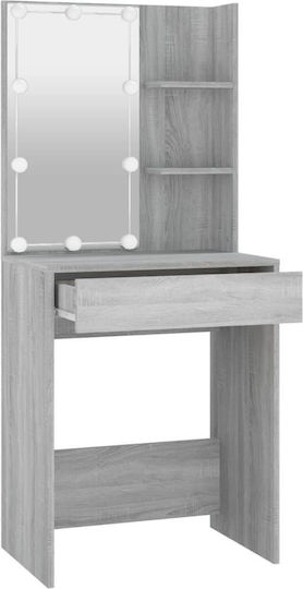 Floor-Standing Makeup Dressing Table Wooden Grey with Mirror 60x40x140cm