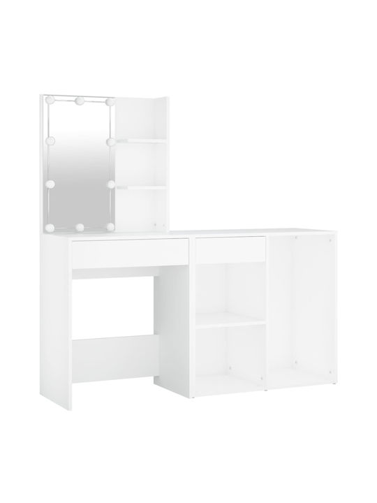 Wooden Makeup Dressing Table White with Mirror 80x40x75cm