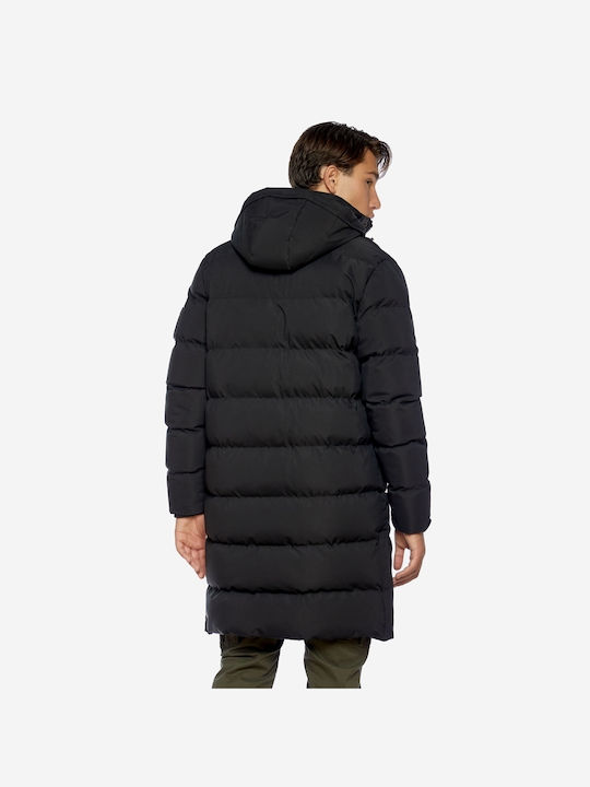 Brokers Jeans Geacă pentru bărbați de iarnă Puffer Negru