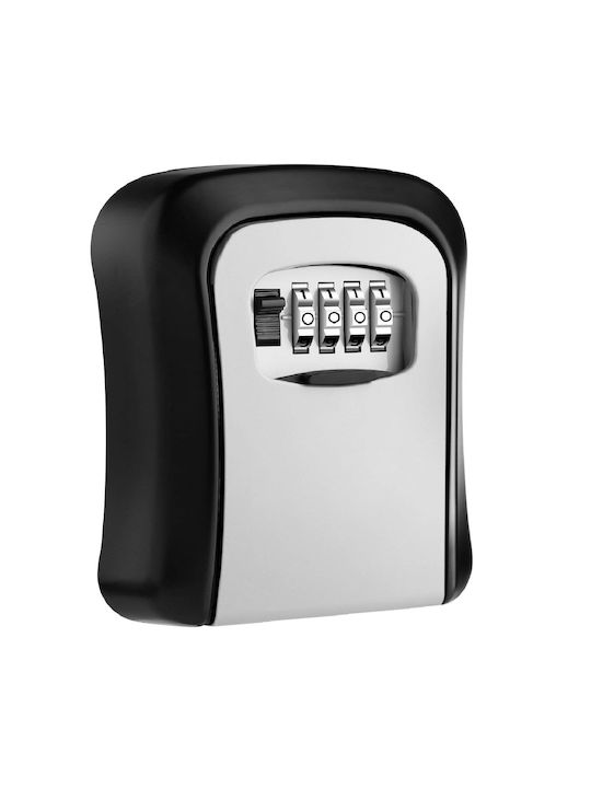 Wall-mounted Combination Key Holder Metallic with Combination Dial 13x10x5.5cm