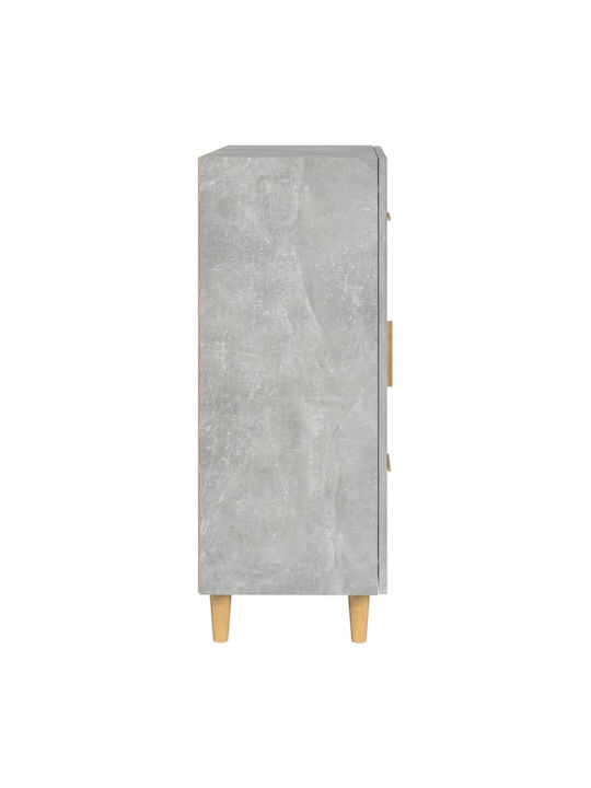 Floor-standing Living Room Display Cabinet made of Particleboard with Glass Grey Concrete 69.5x34x90cm