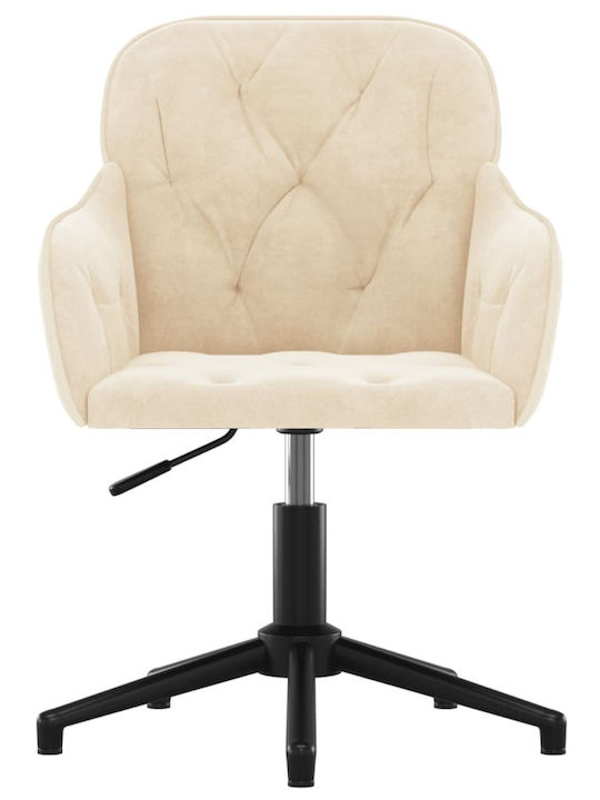 Rotativă Scaun Vizitator cu Brațe Cremă 56x61x72cm 1buc