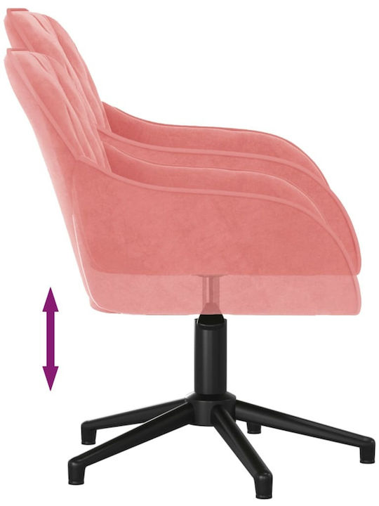 Swivel Visitor Chair with Arms Ροζ 56x61x72cm 2pcs