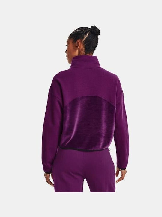 Under Armour Journey Women's Athletic Fleece Blouse Long Sleeve Purple