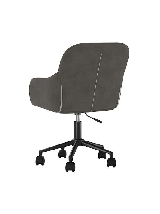 Swivel Visitor Chair with Arms & Wheels Σκούρο Γκρι 56x61x78cm 2pcs
