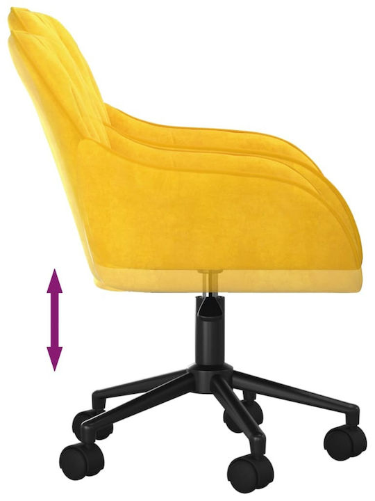 Swivel Visitor Chair with Arms & Wheels Κίτρινο 56x61x78cm 2pcs