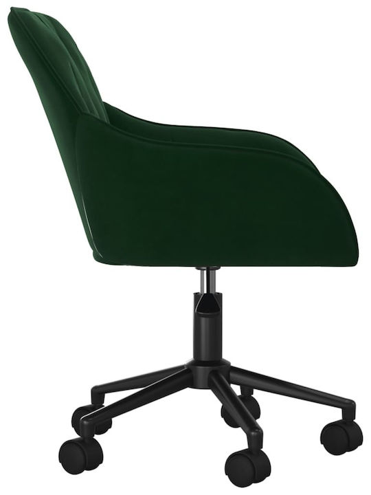 Rotativă Scaun Vizitator cu Brațe & Roți Dark Green 56x61x78cm 2buc