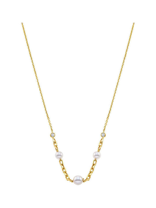 Vogue Halskette aus Vergoldet Silber mit Perlen