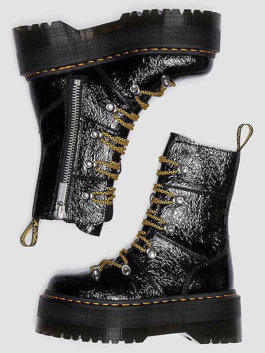 Ghilana Max Stiefeletten Damen aus Lackleder Schwarz