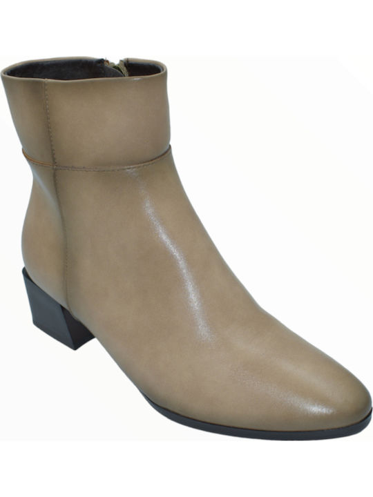 Women's Ankle Boots with Medium Heel Beige