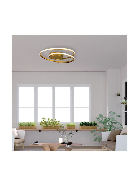 Inlight Μοντέρνα Μεταλλική Πλαφονιέρα Οροφής με Ενσωματωμένο LED σε Ασημί χρώμα 45cm