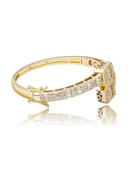 Baguette Bangle Bracelet Made of gold plated brass