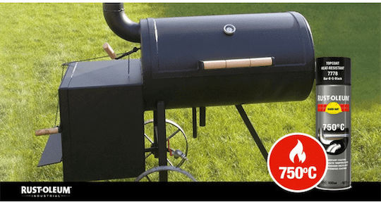 Rust-Oleum Spray Farbe High Heat 750°C Hochtemperatur mit Metallisch Effekt Bar-B-Que Schwarz 500ml