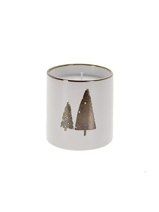 Zaros Christmas Ceramic Candle 10.5x10.5cm (Μiscellaneous Designs/Colors)