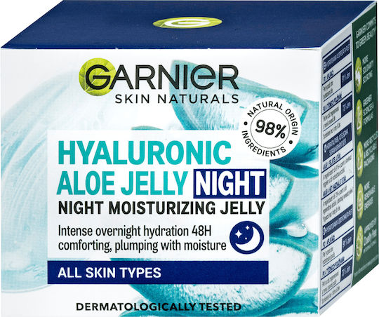 Garnier Jelly 48ωρο Ενυδατικό Gel Προσώπου Νυκτός με Υαλουρονικό Οξύ & Aloe Vera 50ml