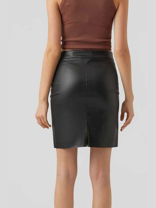 Vero Moda Leather Mini Skirt in Black color
