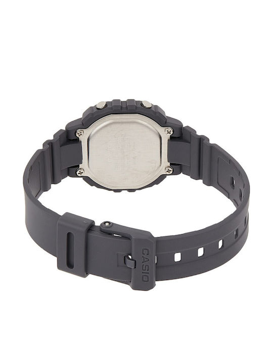 Casio Ψηφιακό Γυναικείο Ρολόι 35mm Χρονογράφος Μπαταρίας με Γκρι Καουτσούκ Λουράκι