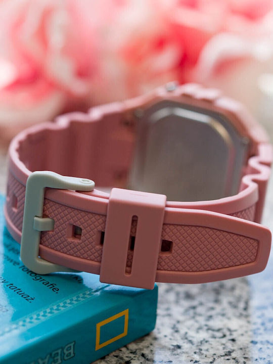 Casio Women's Watch Chronograph with Pink Rubber Strap