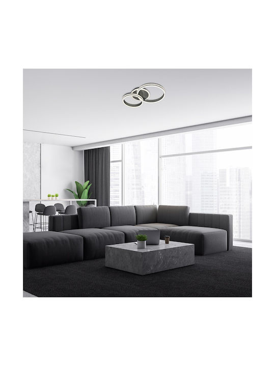 Rabalux Avalon Modern Metal Ceiling Light with Integrated LED 65pcs Silver