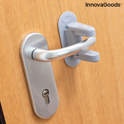 InnovaGoods Dlooky Door Safety Locks with Sticker made of Plastic in Gray Color 2pcs